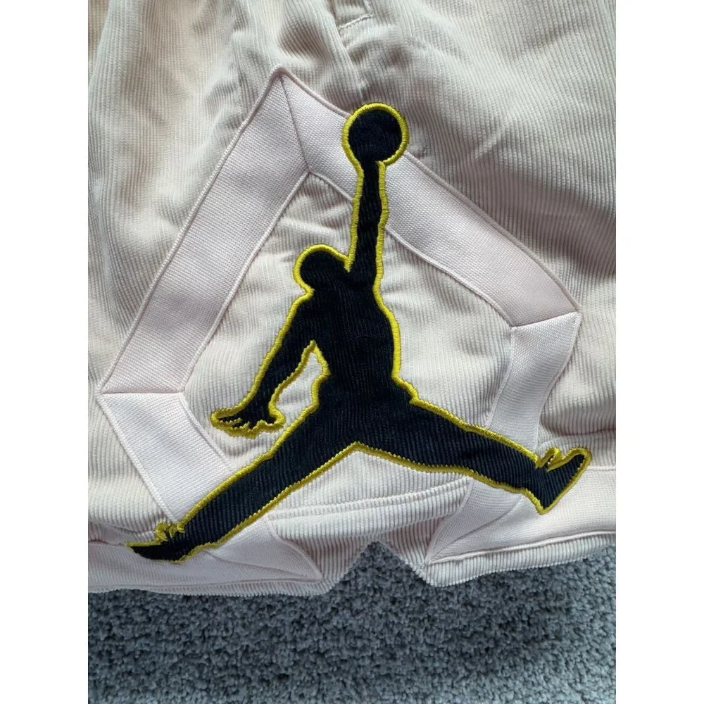 Jordan Jumpman Corduroy Basketball Shorts Size XXL Pink Draw-String Stretch RARE